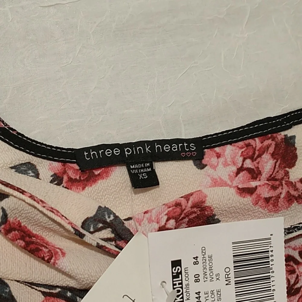 ⛵ 5$/15 Kohl's Rose Print V-Neck Dress - Picture 7 of 12